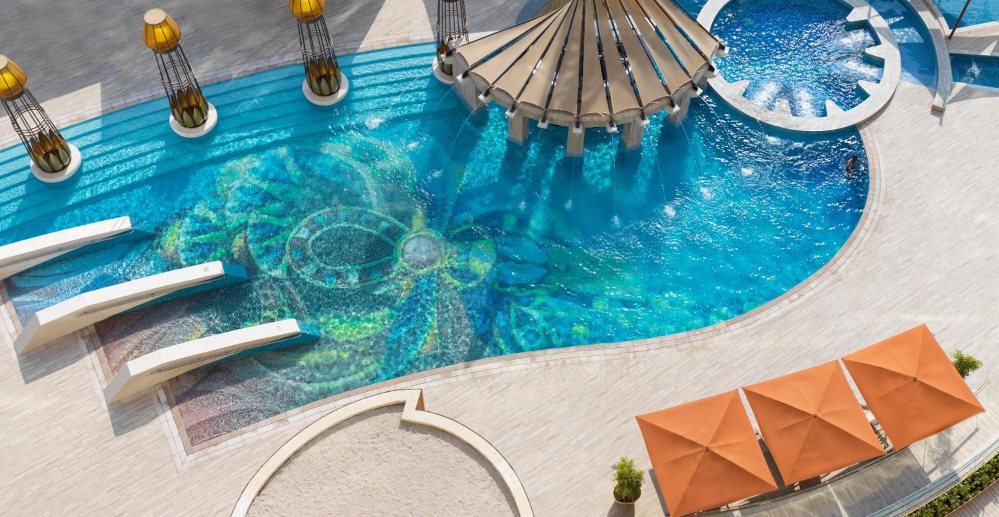 Raffles Dubai Hotel Exterior photo The swimming pool at the hotel
